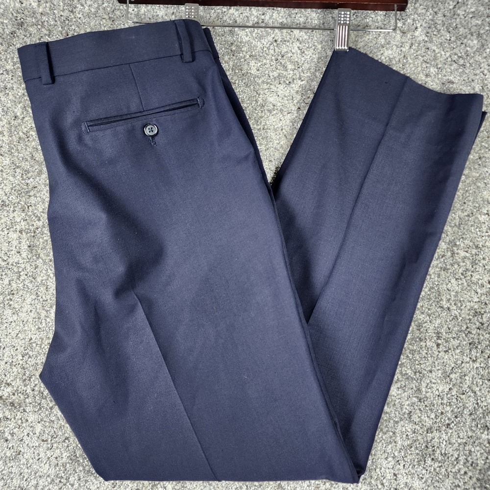 Brooks Brothers Dress Pants Mens 35x32 Navy NetJets Wool Blend Excellent